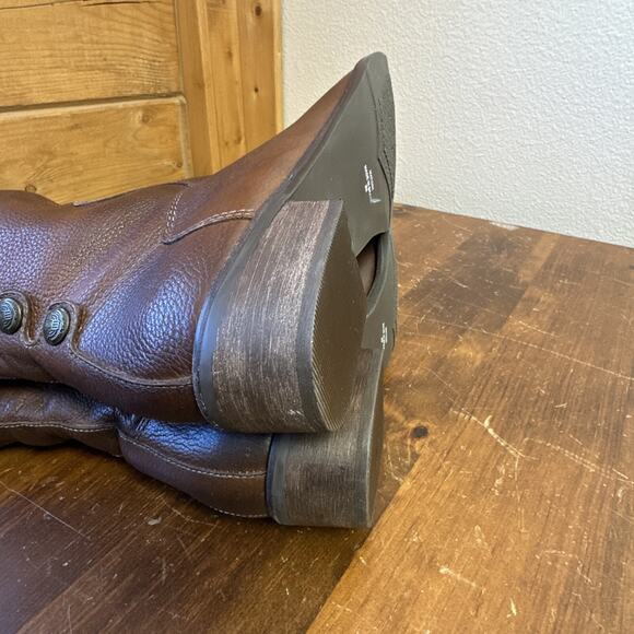 Matisse Women's 8 Sargent Brown Leather Mid Calf Western Riding Boot Side Zip - Picture 8 of 14